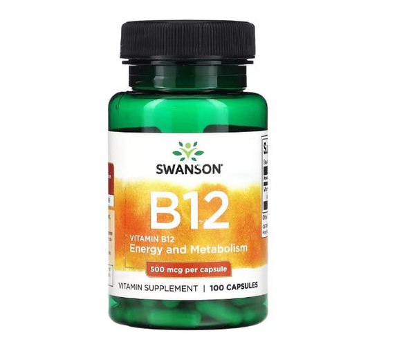 Витамин В12, Swanson Vitamin B12, 500 мкг, 100 капсул - купить с ...