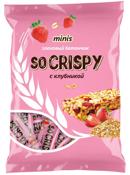 Батончик злаковый Невский кондитер So Crispy клубника мини, 500 г ...