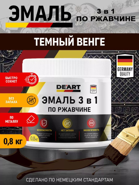 Эмаль 3 в 1 по ржавчине, темный венге - купить с доставкой по выгодным ...