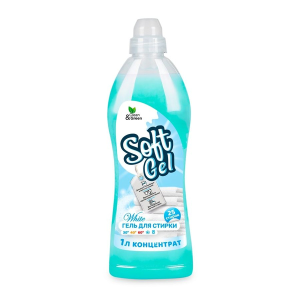 Гель для стирки "Soft Gel" для белых вещей (концентрат) 1000 мл. (ПЭТ ...