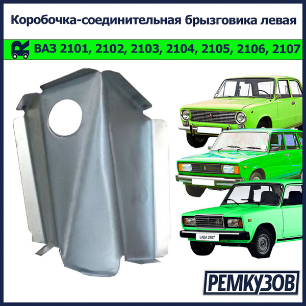 Коробка соединительная брызговика 2101-07 левая (белая) Экрис