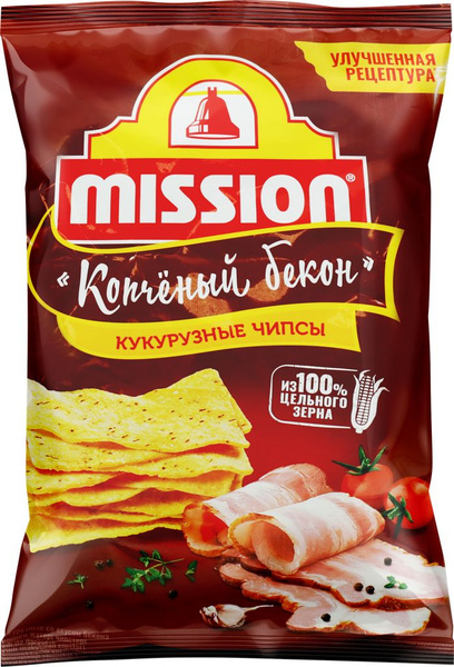 Чипсы кукурузные MISSION Копченый бекон, 150г - купить с доставкой по ...