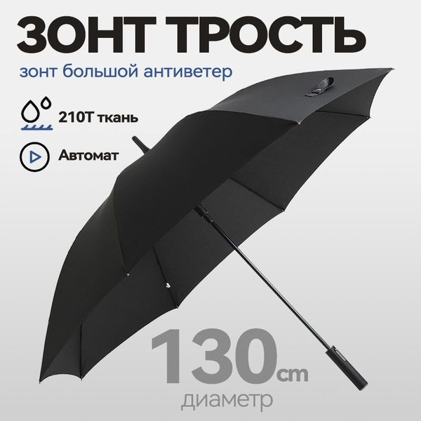 Зонт Parachase, Трость, черный купить по низкой цене в интернет ...