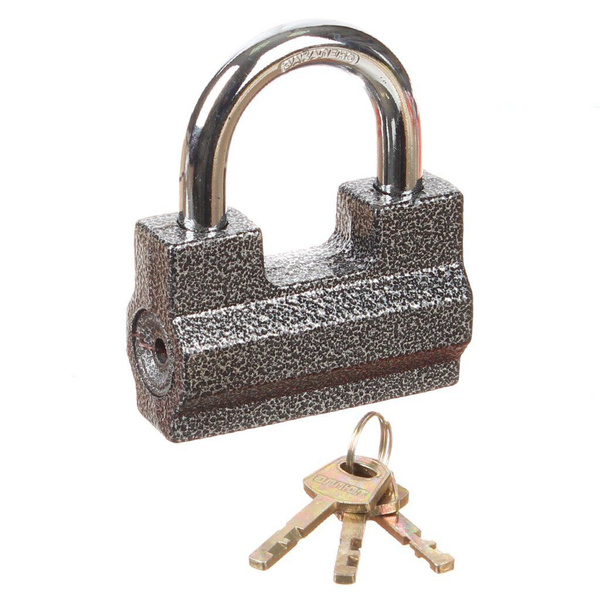 Замок навесной Аллюр, коробка, дисковый, серый, 830х500 мм, 3 ключа ...