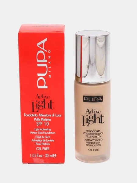 Крем тональный PUPA 020 тон, матовый дышащий Active Light SPF 10, 30 мл ...