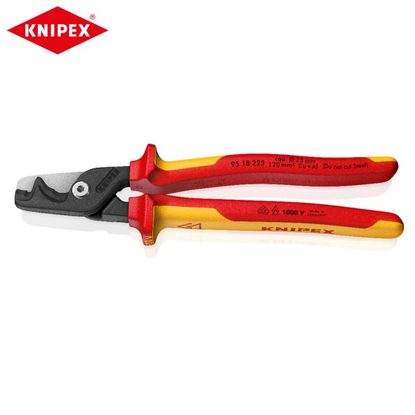 Ножницы для кабеля KNIPEX 95 18 225 StepCut XL с функцией ступенчатой ...