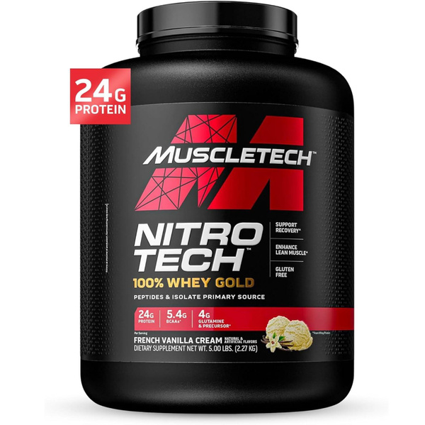 MuscleTech Nitro-Tech Whey Protein, Протеин сывороточный, порошок 2,27 ...