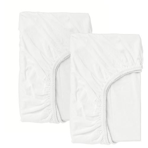 Простыня IKEA на резинке, Хлопок, 60x120 см, 60x120, белый купить по ...
