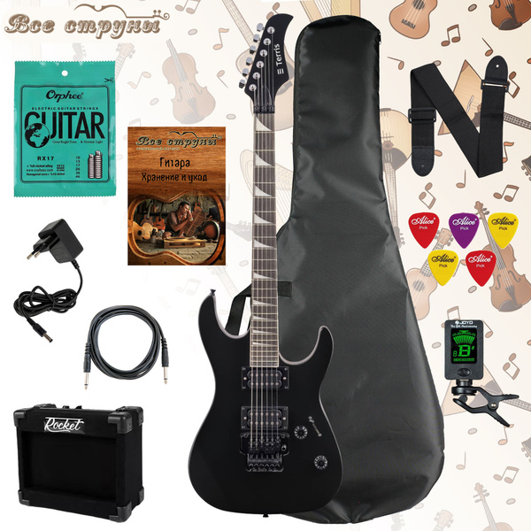 Электрогитара TERRIS TSS-239 BK Superstrat c комбиком, чехлом, кабелем ...