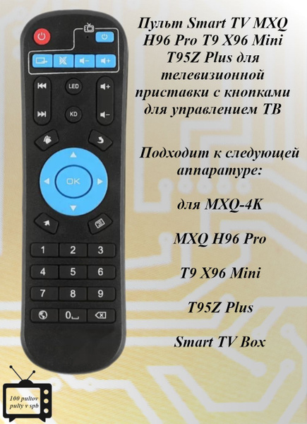 Характеристики MXQ H96 Pro T9 X96 Mini T95Z Plus пульт для ...