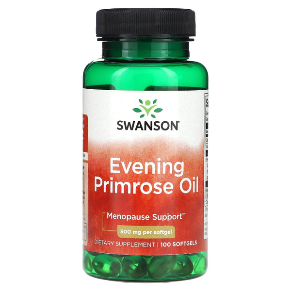 Масло примулы вечерней, Swanson, Evening Primrose Oil, 500 мг, 100 ...