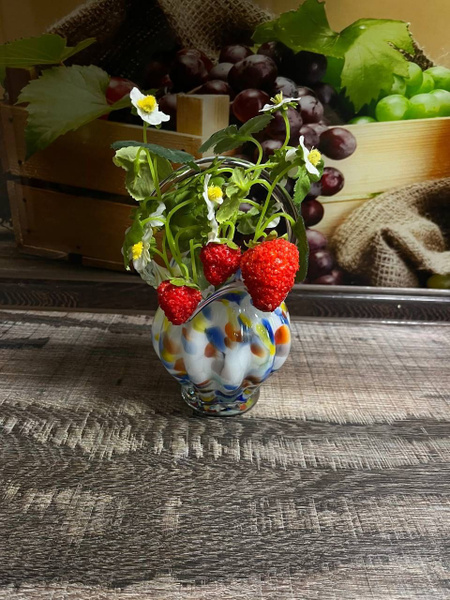 Мини корзина из цветного стекла разноцветная купить на OZON по низкой ...