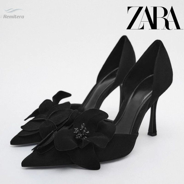 Сандалии Женский Zara, размер 38 Фибра Шпилька Заострённый нос На любой ...