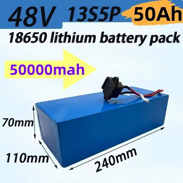 2025 Фосфат железа литий 13S5P, 48V 50Ah Электрический велосипед 18650 ...