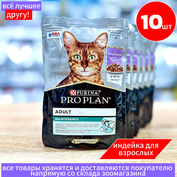 Влажный корм для кошек с индейкой в желе, 85 г