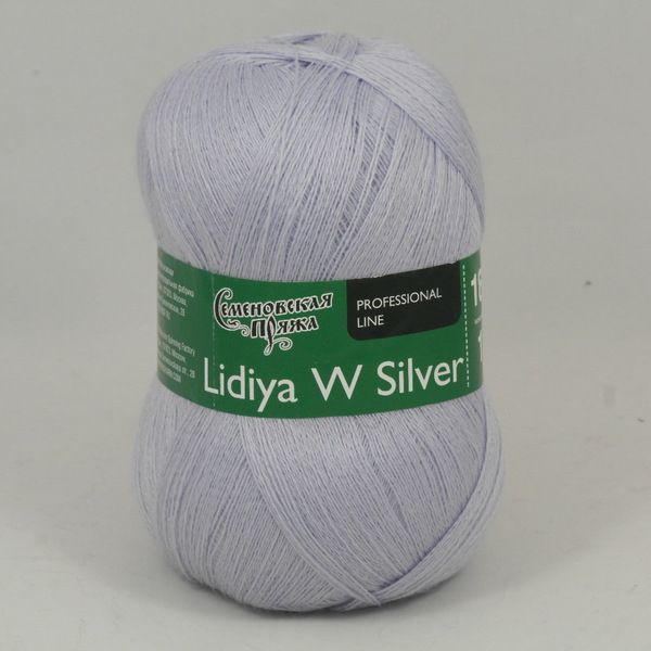 Пряжа в мотках Семеновская пряжа Lidiya W silver (Лидия ЧШ сильвер ...