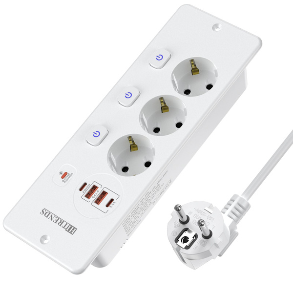 HITRENDS Европейская розетка с 3 разъёмами, индивидуальными ...