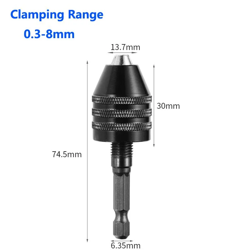 Мини-сверлильныйпатронбезключа0,3-8мм,самозатягивающиесясверладляэлектродрели,Цангаинструментыдлякрепления1/4дюйма,шестигранныйхвостовик,быстраястрота