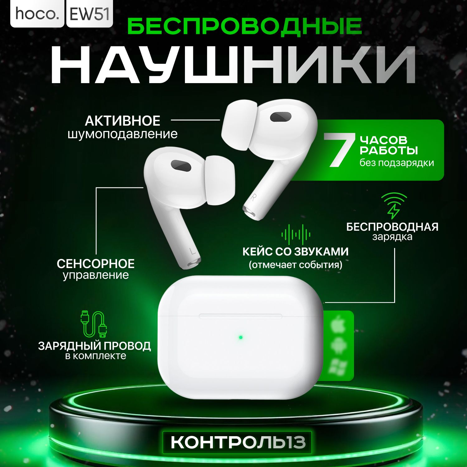 Наушники Внутриканальные hoco ctrl500001_____ - купить по доступным ценам в  интернет-магазине OZON (1396645855)