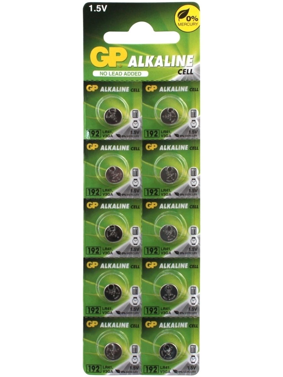 БатарейкиGPLR41/AG3Alkaline,1.5V,10шт