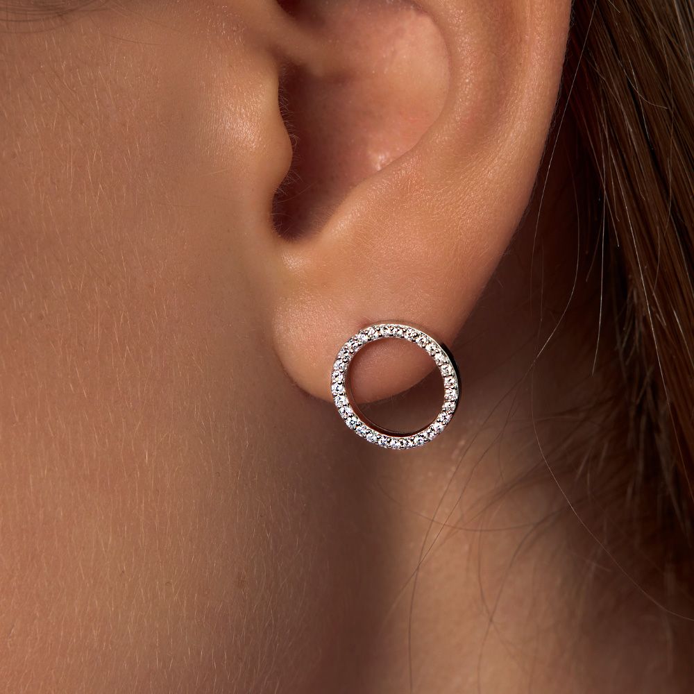 COOBACHY JEWELRY Серьги гвоздики серебро 925, серьги круг