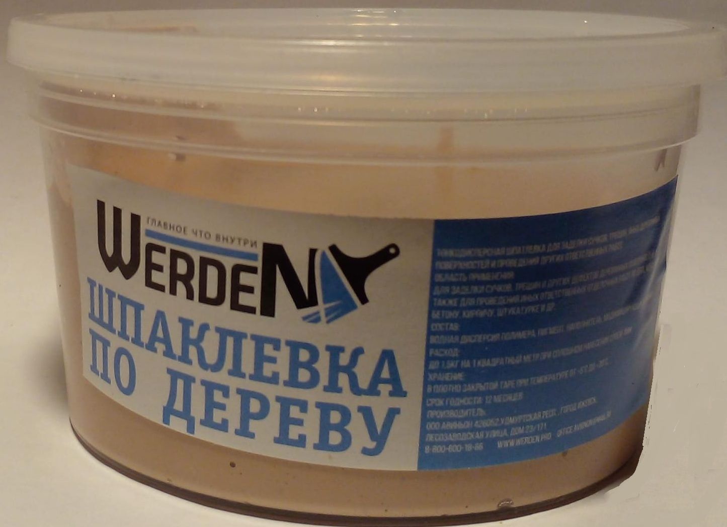 Шпаклевка по дереву (для заделки сучков, сколов, трещин) WERDEN 0,2 кг.