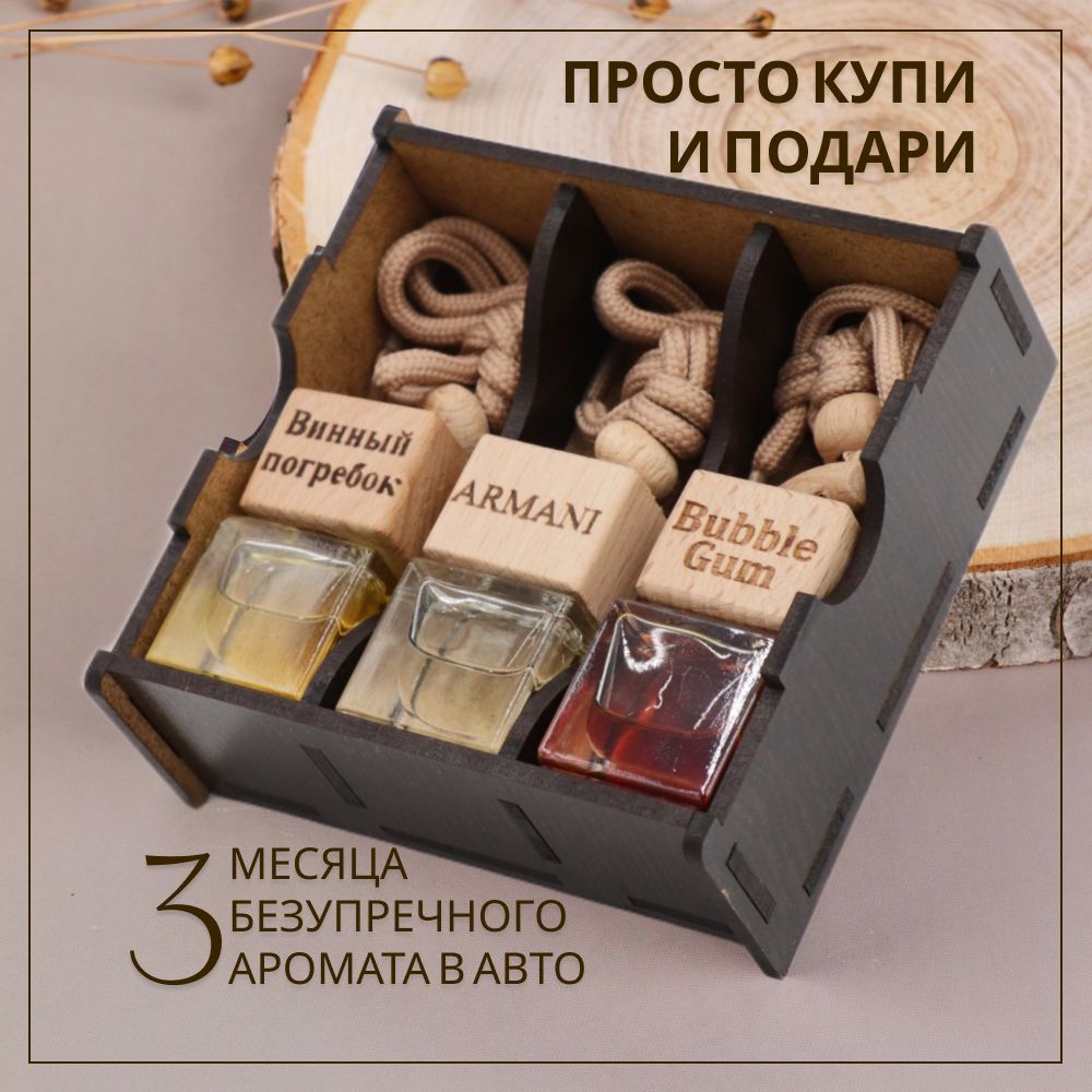 AromaticNN Ароматизатор автомобильный, ARMANI, Винный Погребок, Bubble Gum,  7 мл - купить с доставкой по выгодным ценам в интернет-магазине OZON  (1233452949)