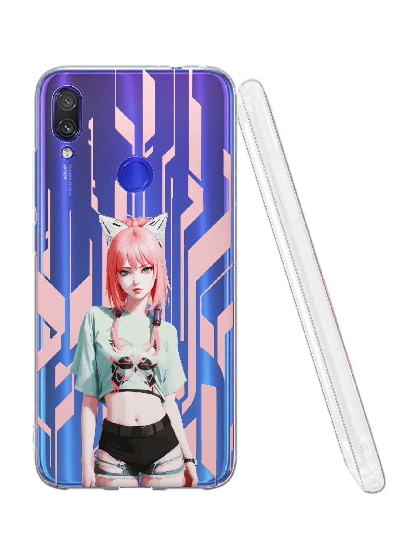 Силиконовый чехол Mcover для Redmi Note 7 (Редми 7), Anime girl - купить с  доставкой по выгодным ценам в интернет-магазине OZON (1427443931)