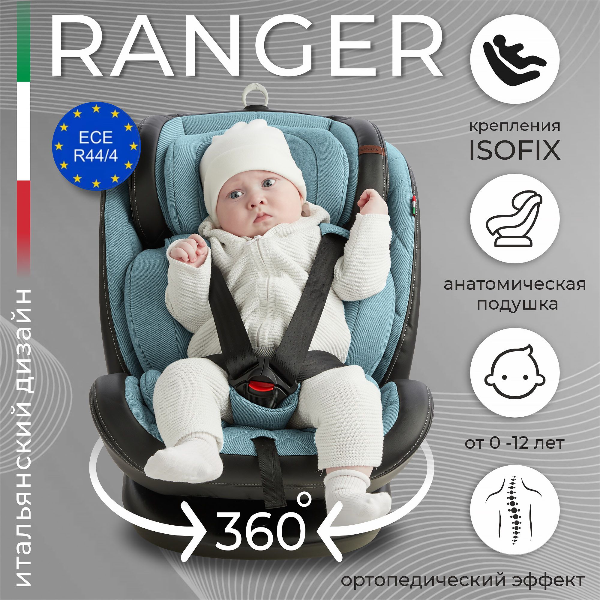 Sweet Baby Ranger Black/Blue Автокресло детское растущее с поворотной базой  360 Isofix, 0-36 кг от 0 до 12 лет - купить с доставкой по выгодным ценам в  интернет-магазине OZON (1193383656)