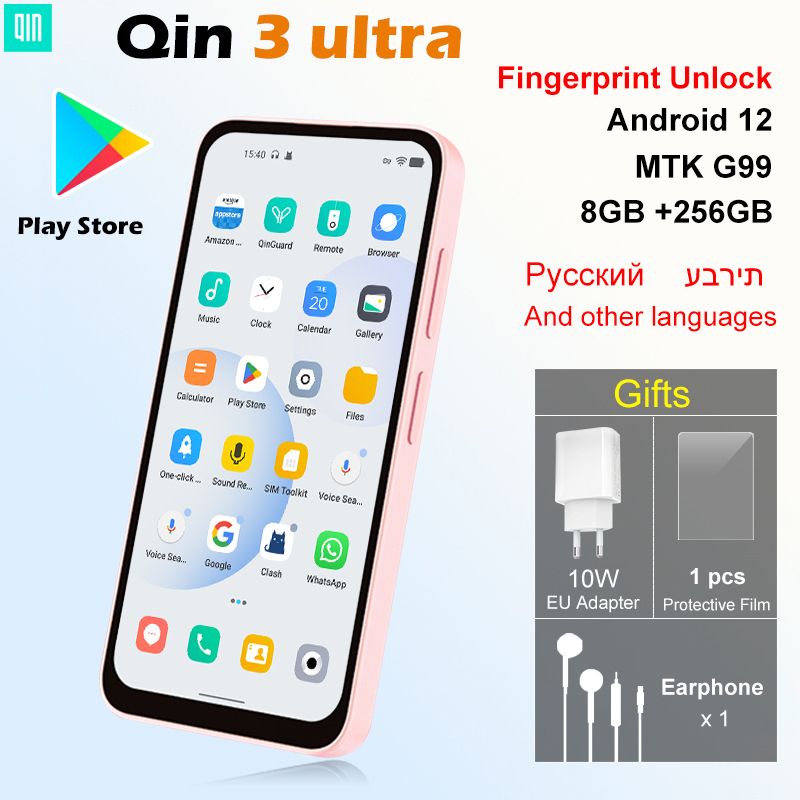 QINМобильныйтелефон3ultraPlayStore,розовый