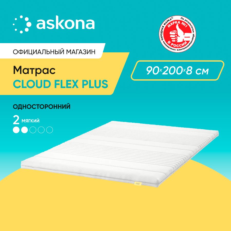 ASKONAМатрас(АСКОНА)CloudFlexPlus,Беспружинный,90х200см