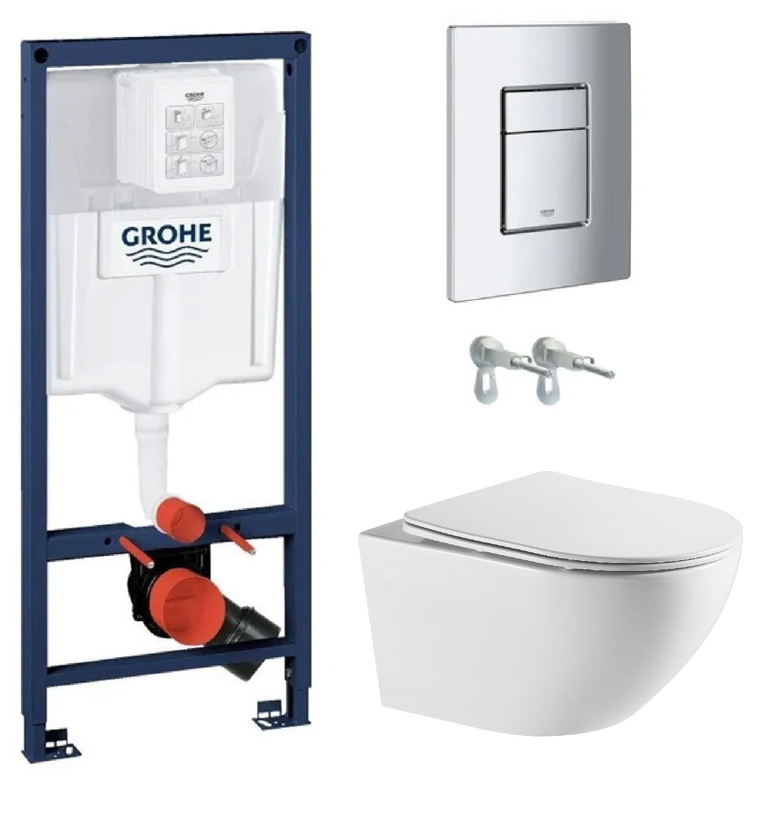 Комплект:ИнсталляцияGrohe38772001хромквадрат+УнитазподвеснойAzarioGradoAZ-0046-UQ3смыв"Торнадо"безободковый,сбыстросъемнымсидениеммикролифт.