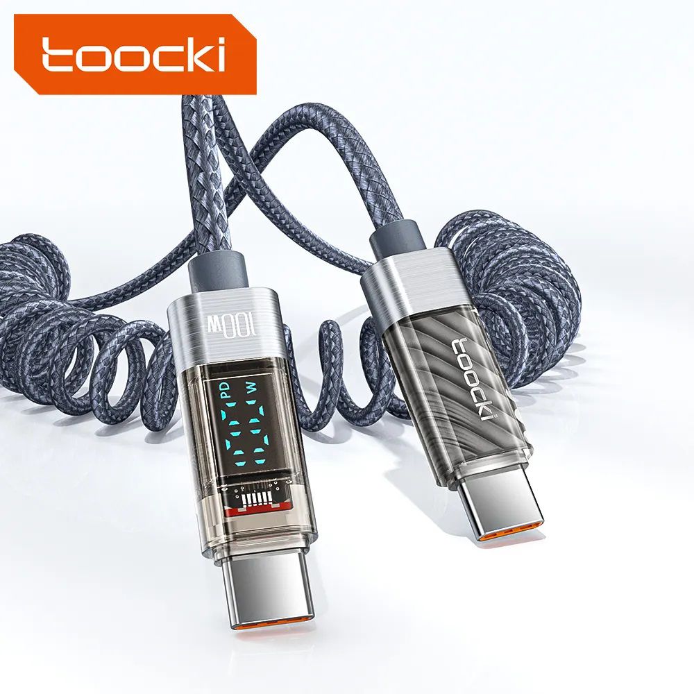 Toocki Кабель для мобильных устройств USB Type-C/USB Type-C, 1.8 м, серый