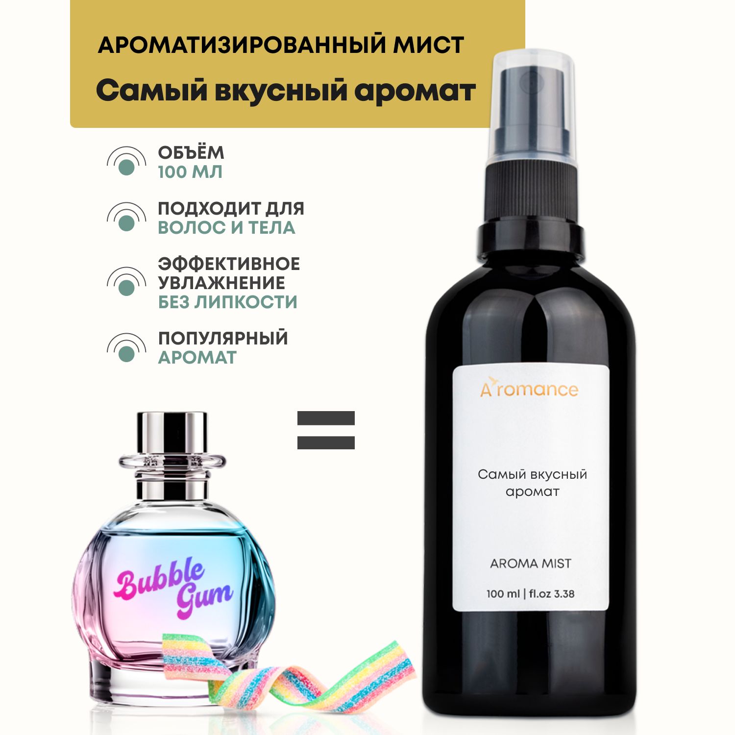 Aromance Парфюмированный спрей-мист для тела и волос Самый вкусный аромат