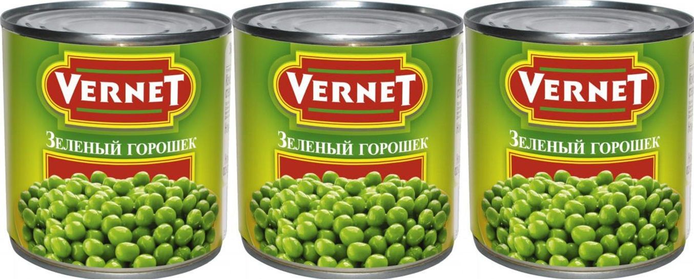 Vernet Горошек зеленый, 425 мл, 3 шт