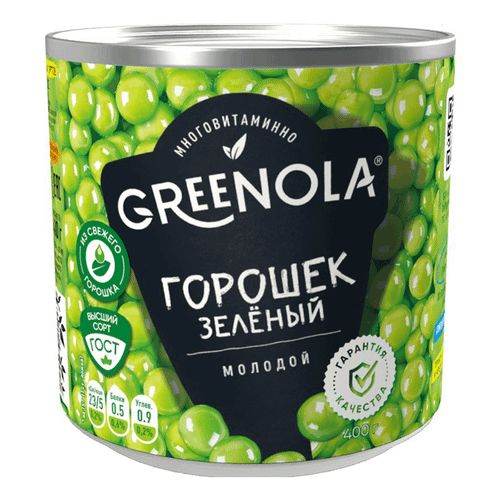 Горошек зеленый консервированный "GREENOLA" 400 гр*4шт