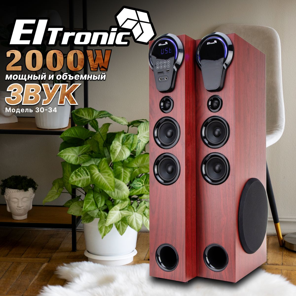 Акустическая система Eltronic 30-34 HOME SOUND, коричнево-красный - купить  по низким ценам в интернет-магазине OZON (1552014610)