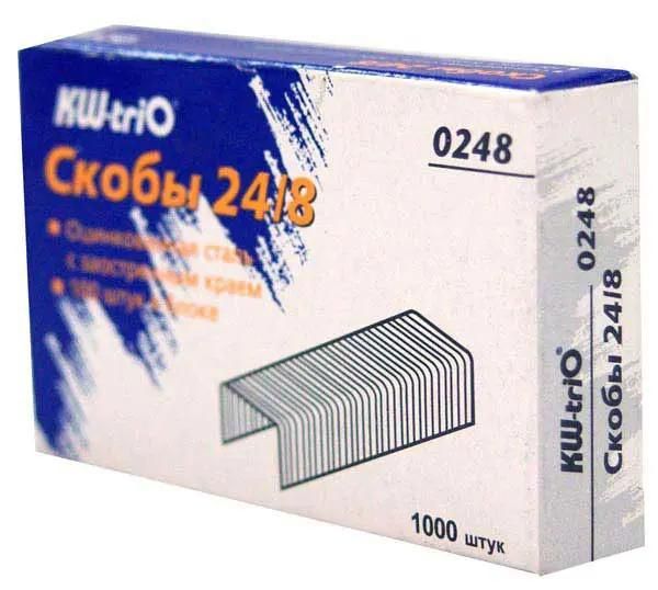 Скобы для степлера KW-Trio 0248, 24/8, 1000 шт, картонная коробка (2 шт.)