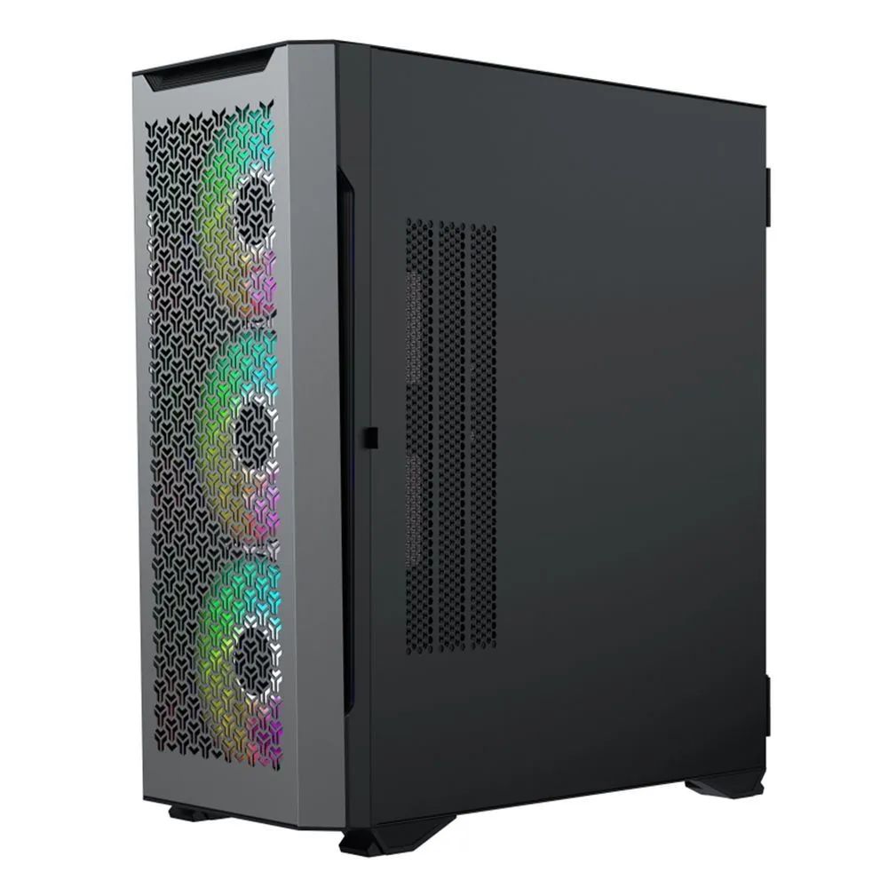 Корпус для ПК черный, Middle Tower, ARGB, Mini-ITX, ATX ACD (AH-TC600-000) сетка