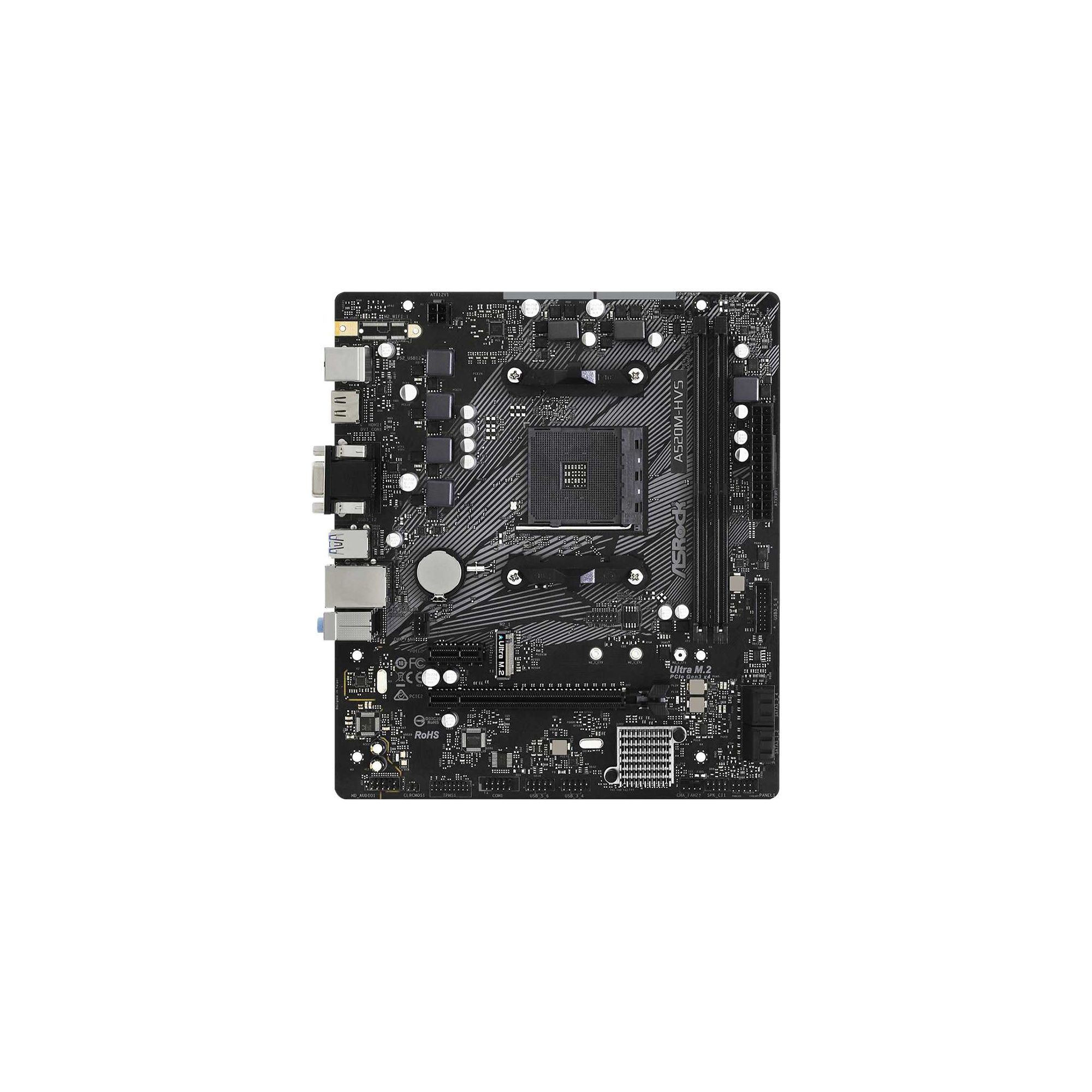 Материнская плата Asrock A520M-HVS, Soc-AM4, AMD A520, mATX