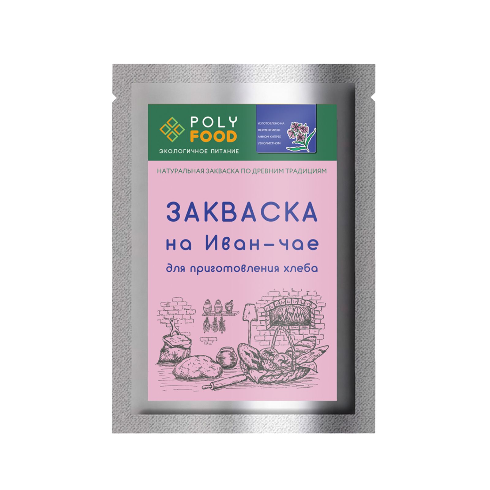 Закваска для выпечки хлеба PolyFood на Иван-чае