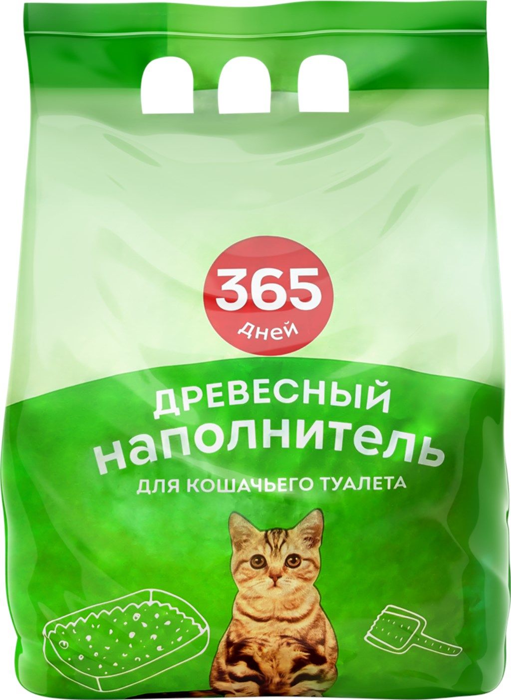 Наполнитель 365 дней для кошачьего туалета древесный