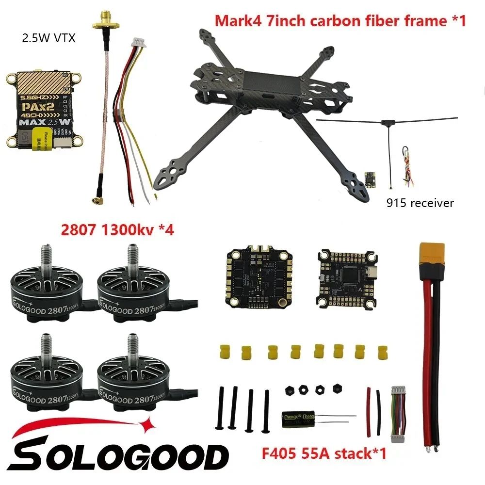 SoloGoodMark47-дюймовыйFPVFrameworkSoloGood28071300KV915mhzПолучатель2.5wVTXЭлектрическийстекF40555A