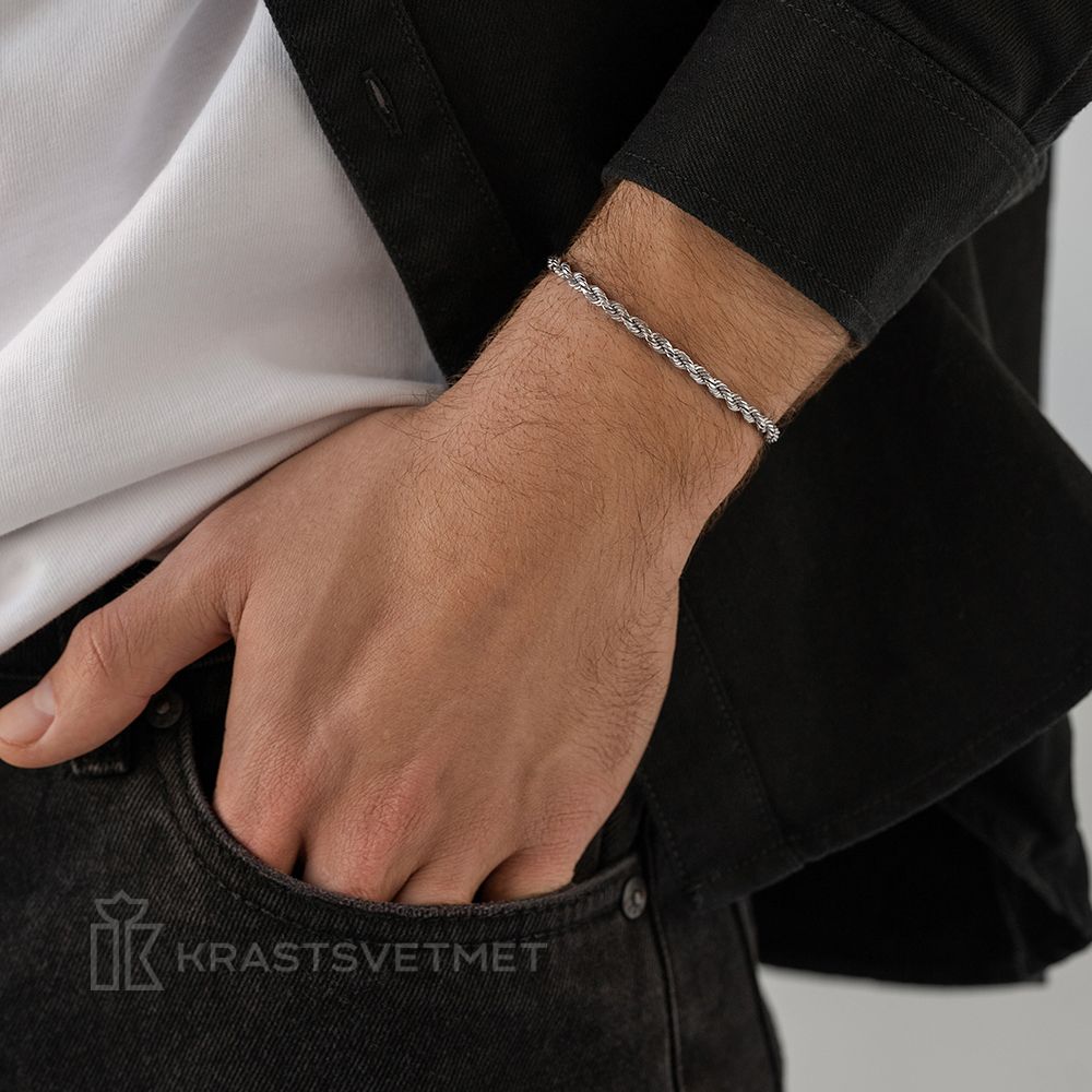Браслет серебро 925 женский, мужской Корда / ювелирные украшения из серебра