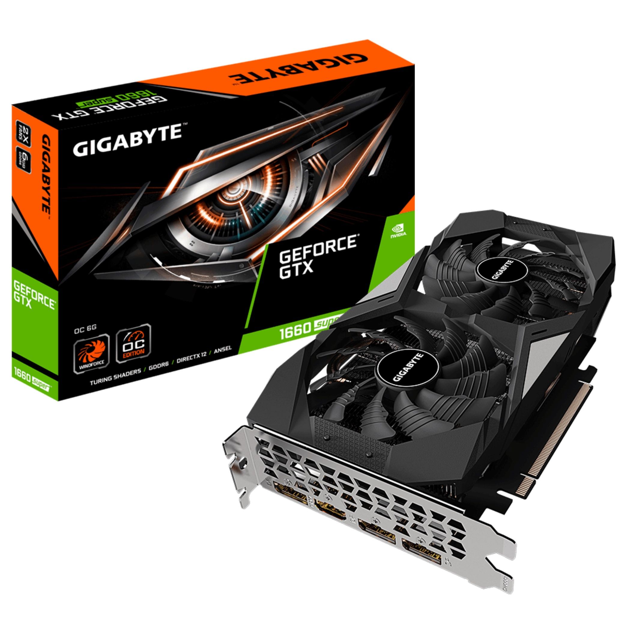 GigabyteВидеокартаGeForceGTX1660SUPERWindForceOC6ГБ(GV-N166SOC-6GD)