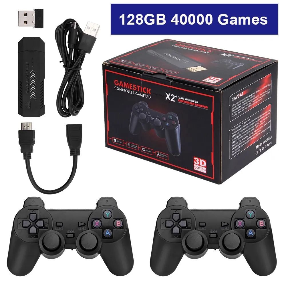 Приставка игровая Game Stick X2, 64GB ,30.000 игр ,Sega ,Nintendo, PS1 .  Игровая приставка для телевизора - купить с доставкой по выгодным ценам в  интернет-магазине OZON (1599034962)