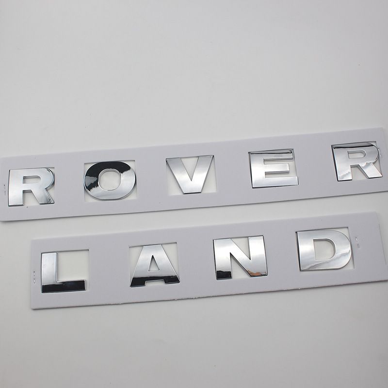 ЛоготиппереднегокапотаLANDROVER,наклейканаанглийскомязыке,значокбагажникаDiscovery34RangeROVEREvoqueSport-хром