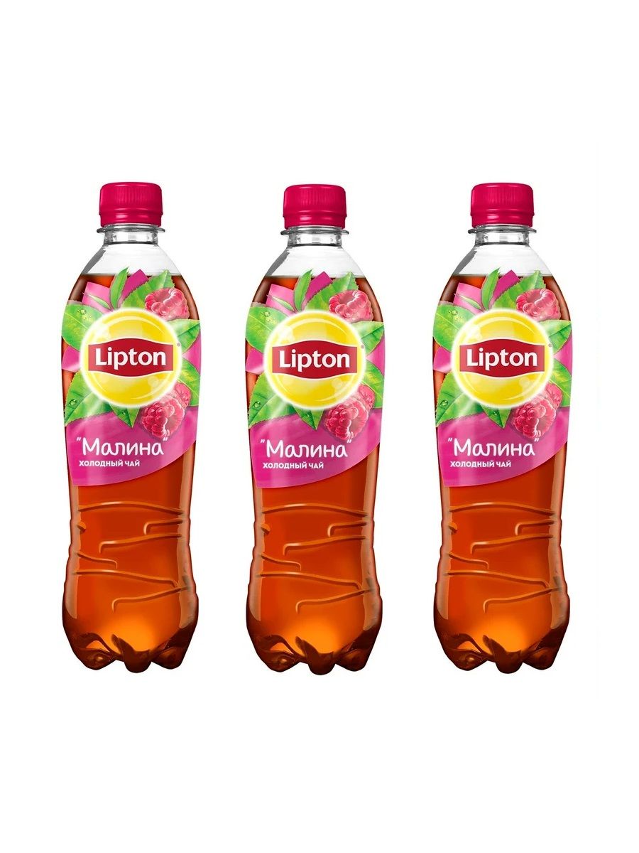 Холодный чай Lipton черный малина, 500 мл х 3 шт