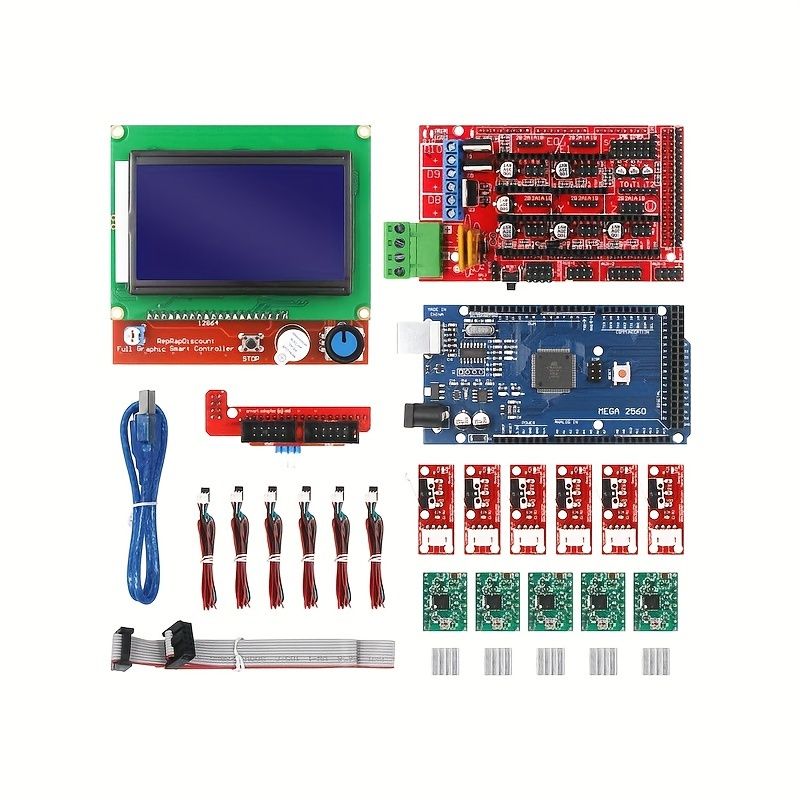 КомплектпринтерасконтроллеромMegaBoardRamps,сборкашаговогодрайвера,набордляобучающегоэксперимента