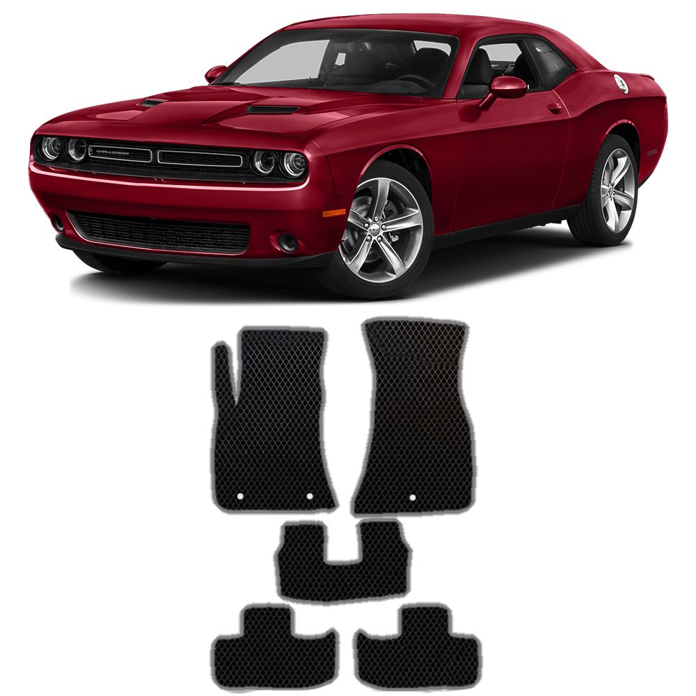 Коврики автомобильные из EVA в салон для Dodge Challenger 3 Restyling Додж Челленджер Рестайлинг ( 2014 2015 2016 2017 2018 2019 2020 2021 2022 2023 г.в)